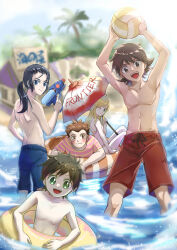 Rule 34 | absurdres, digimon, digimon frontier, highres, himi tomoki, kanbara takuya, kimura kouichi, minamoto kouji, orimoto izumi, shibayama junpei, swimsuit