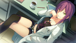 1girl ao_no_kanata_no_four_rhythm belt highres kagami_aoi navel shorts source_request tagme
