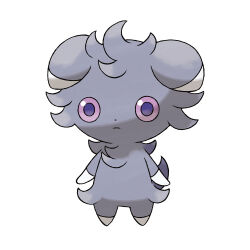 artist_request closed_mouth dot_nose espurr expressionless full_body gen_6_pokemon nintendo no_humans official_art pokemon pokemon_(creature) pokemon_focus pokemon_xy purple_eyes simple_background solo third-party_source white_background