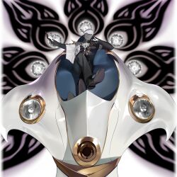 Rule 34 | 1boy, armor, black gloves, black pants, black shirt, black shoes, blue eyes, colored skin, dark-skinned male, dark skin, fate/grand order, fate (series), full body, game cg, gloves, grey skin, highres, indra (fate), lightning bolt facial mark, looking at viewer, male focus, official art, pako (pakosun), pants, pauldrons, shirt, shoes, short hair, shoulder armor, single pauldron, sitting, smile, solo, third-party source, transparent background, white hair
