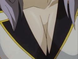 1990s_(style) 1girl animated animated_gif bouncing_breasts breasts burn-up burn-up_excess cleavage female_focus large_breasts retro_artstyle ruby_(burn-up) solo