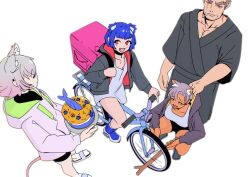 1boy 3girls :d =_= adjusting_clothes animal_ear_fluff animal_ears ankle_socks anniversary arm_at_side arms_on_knees asymmetrical_bangs bear_ears bear_girl belt_around_waist bicycle bike_shorts birthday birthday_cake black_choker black_jacket black_kimono black_shirt black_shoes black_shorts blue_hair blue_leg_warmers blue_shoes blunt_bangs blunt_sidelocks bob_cut boss_(go!_go!_gris!) box breasts cake carrying cat_ears cat_girl caught choker cigarette clenched_hand closed_mouth clothes_grab collar_grab collarbone colored_tips commentary curled_fingers curtained_hair dark-skinned_female dark_skin dot_nose drawstring dress ear_piercing earrings english_commentary extra_ears eyebrows_hidden_by_hair fang fish flat_chest food from_above from_side furrowed_brow glaring go!_go!_gris! gradient_hair green_hoodie grey_hair grey_jacket grey_no_haru grin gris_(go!_go!_gris!) hair_intakes hair_over_one_eye half-closed_eyes hand_up handlebar hands_up happy highres holding holding_handlebar holding_plate holding_stick hood hood_down hood_grab hooded_jacket hoodie icing invisible_floor jacket japanese_clothes jewelry jitome kara_(go!_go!_gris!) kimono large_breasts leaning_forward leg_up leg_warmers legs_apart light_blush long_eyelashes long_sleeves looking_at_another looking_back looking_down looking_to_the_side looking_up mouse_ears mouse_tail multicolored_hair multicolored_jacket multiple_girls muscular muscular_male narrowed_eyes neckwear_grab nervous_smile nervous_sweating no_pupils one-eyed open_clothes open_hand open_jacket open_mouth outstretched_arm parted_bangs pectoral_cleavage pectorals pendant_choker perl_(go!_go!_gris!) piercing pink_eyes pink_hair pink_tail plate pocket prank profile puffy_long_sleeves puffy_sleeves qwetzo raised_eyebrows raised_inner_eyebrows red_eyes red_jacket riding riding_bicycle sandals scar scar_across_eye scar_on_face serious shirt shoes short_dress short_hair short_shorts shorts sideburns sidelocks simple_background slides slip-on_shoes small_breasts smile smoking socks sports_bra squatting stick stud_earrings sweat sweatdrop tail thick_eyebrows thick_eyelashes thick_neck thighs turtleneck turtleneck_shirt two-sided_fabric two-sided_hoodie two-sided_jacket two-tone_hair two-tone_hoodie two-tone_jacket v-neck v-shaped_eyebrows white_background white_dress white_hair white_hoodie white_sandals white_socks white_sports_bra wide_sleeves yellow_jacket