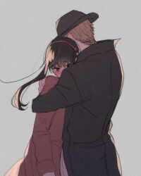 Rule 34 | 1boy, 1girl, anya (spy x family), black hair, blonde hair, blush, breasts, earrings, gold earrings, hair ornament, hairband, hetero, husband and wife, jewelry, large breasts, long hair, nako (5a64 sf), red eyes, short hair, sidelocks, spy x family, yor briar