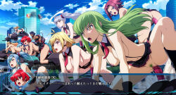 6+girls aircraft blonde_hair blue_eyes blue_hair blue_sky breasts building c.c. cagalli_yula_athha censored change_in_common_sense character_request cloud code_geass commentary_request crossover daiaru dark-skinned_female dark_skin day female_ejaculation female_pubic_hair glider green_hair grey_hair kouzuki_kallen large_breasts medium_breasts microskirt mind_control mosaic_censoring multiple_girls necktie nipples object_insertion outdoors pubic_hair purple_hair pussy pussy_juice red_eyes red_hair red_necktie riding skirt sky super_robot_wars suspender_skirt suspenders translation_request twintails v-shaped_eyebrows vaginal vaginal_object_insertion yellow_eyes