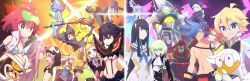 Rule 34 | 6+boys, 6+girls, absurdres, ahoge, alpha omega nova, andou jurai, aqua skin, arm up, bikini, black eyes, black hair, blonde hair, blue eyes, blue hair, blue neckwear, breasts, bright pupils, broom, broom riding, closed mouth, colored skin, commentary, company connection, crossover, darling in the franxx, diana cavendish, elbow gloves, english commentary, fujikido kenji, galo thymos, gloves, green eyes, green hair, gridman (character), gridman (ssss), gridman universe, hacka doll, hacka doll 3, hair between eyes, hair over one eye, hat, highres, himeki chifuyu, hood, hood up, inferno cop, inferno cop (character), inou-battle wa nichijou-kei no naka de, jakuzure nonon, kagari atsuko, kill la kill, kiryuuin satsuki, kiznaiver, kukie-nyan, lio fotia, little witch academia, long hair, looking at another, looking at viewer, looking up, machspeed (character), mask, matoi ryuuko, mecha, midori (uchuu patrol luluco), multicolored hair, multiple boys, multiple crossover, multiple girls, navel, niiyama nico, ninja, ninja slayer, open mouth, pectorals, pink hair, promare, red hair, robot, se-chan, sex &amp; violence with machspeed, shirt, short hair, sidelocks, skull, smile, spiked hair, ssss.gridman, standing, stuffed toy, sucy manbavaran, sunglasses, swimsuit, tenga hajime, thick eyebrows, trap, trigger-chan, trigger (company), twintails, twitter username, two-tone hair, uchuu patrol luluco, underboob, v-shaped eyebrows, white pupils, witch hat, yellow shirt, zero two (darling in the franxx)