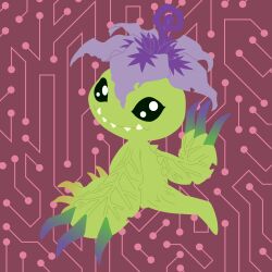 Rule 34 | absurdres, alraumon, claws, digimon, digimon (creature), highres, petal, sharp teeth, solo, tail, teeth