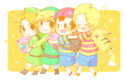 bad_id bad_pixiv_id bad_tag black_hair blonde_hair brown_hair child gen_1_pokemon jigglypuff kirby kirby_(series) link lip_(coco) lucas_(mother_3) male_focus mother_(series) mother_2 mother_3 multiple_boys ness_(mother_2) nintendo pikachu pokemon pokemon_(creature) super_smash_bros. the_legend_of_zelda the_legend_of_zelda:_ocarina_of_time the_legend_of_zelda:_the_wind_waker toon_link yaoi young_link