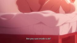animated ass bed breasts censored cum kiss large_breasts long_hair nonohara_yuzuka nonohara_yuzuka_no_himitsu_no_haishin nude tagme video