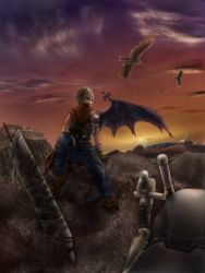 Rule 34 | 1990s (style), blonde hair, buster sword, cape, cloud strife, final fantasy, final fantasy vii, kingdom hearts, sword, weapon, wings