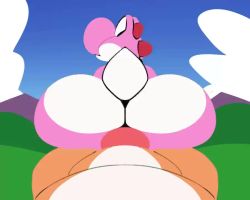 1boy ambiguous_gender animated ass cloud cloudy_sky dinosaur erection furry huge_ass komdog large_penis looking_back mario_(series) mountain nintendo outdoors penis pov red_penis reptile reverse_cowgirl_position sex sky straddling tagme tail video yoshi