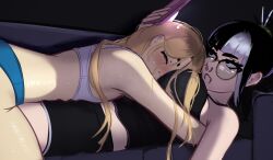 absurdres copyright_request highres jessie_(veyonis) mika_(veyonis) non-web_source sleeping veyonis