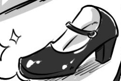 1boy 1girl ball_busting bdsm crotch_kick gift heart mary_janes ocigart shoes