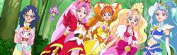 5girls absurdres akagi_towa amanogawa_kirara anime_screenshot aroma_(go!_princess_precure) bird cure_flora cure_mermaid cure_scarlet cure_twinkle dog go!_princess_precure haruno_haruka highres kaidou_minami multiple_girls nanase_yui precure puff_(go!_princess_precure)
