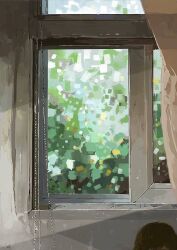 Rule 34 | curtains, day, no humans, open window, original, painting (medium), scenery, shadow, slow d, sunlight, traditional media, tree, window, window shadow