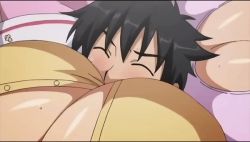 1boy 3girls accidental_pervert animated animated_gif between_breasts breast_smother breasts cleavage dekakute_ecchi_na_ore_no_ane face_between_breasts face_to_breasts head_between_breasts head_out_of_frame huge_breasts large_breasts multiple_girls segawa_asaka segawa_tsukino segawa_yuki sexually_suggestive shiny_skin surrounded surrounded_by_breasts sweat view_between_breasts