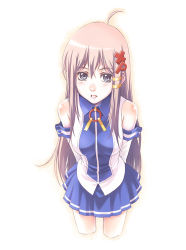 1girl ahoge blue_skirt brown_hair female_focus long_hair nyaou os-tan skirt solo xp-tan