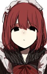 Rule 34 | 1girl, artist request, black eyes, highres, maid, red hair, short hair, tagme