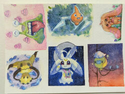 alternate_color creatures_(company) crescent_moon digimon digimon_(creature) drifloon furry furry_female game_freak gen_4_pokemon gen_7_pokemon highres lopmon lunamon mimikyu moon nintendo numemon pokemon pokemon_(creature) rabbit_girl rotom shiny_pokemon