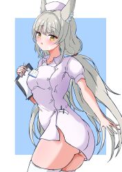 1boy alternate_costume hat nia_(xenoblade) nurse nurse_cap otama_(otama_ladle23) panties pantyshot solo underwear xenoblade_chronicles_(series) xenoblade_chronicles_2