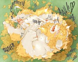 1boy arm_hair asgore_dreemurr bara beard belly biceps blonde_hair blush closed_eyes commentary completely_nude cum cum_on_body cum_on_penis ejaculation english_commentary erection facial facial_hair fang floppy_ears flower furry furry_male heart highres horns leg_hair lying male_focus navel nipples nude on_grass open_mouth pectorals penis plump pubic_hair skin_fang sound_effects tusskor undertale white_fur