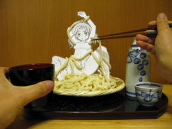 1girl anus arms_up bad_id breasts chopsticks cup food interactive_media lonely nipples noodles nude object_insertion paper_child papercraft_(medium) photo_(medium) pussy sasaki_yukinojou solo_focus spread_legs tears tentacles udon unconventional_media vaginal