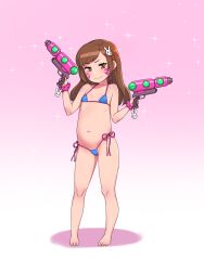 Rule 34 | 19thjins, 1girl, aged down, d.va (overwatch), highres, nipples, non-web source, overwatch, swimsuit, water gun