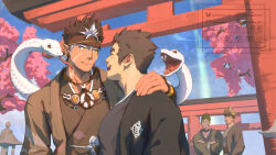 bara facial_hair highres looking_at_viewer male_focus mature_male muscular muscular_male ninomiya_reisui_(chieh_ren) pectorals protagonist_3_(housamo) short_hair solo tangaroa_(housamo) tokyo_houkago_summoners