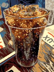 drink food food_focus ice ice_cube no_humans original photo-referenced pixel_art soda still_life thisislux