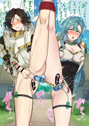 Rule 34 | 1boy, 1girl, absurdres, anal, anal object insertion, bar censor, bdsm, bondage, both sexes in same situation, bound, bush, censored, chloe (fire emblem), cum, defeat, ejaculation, female ejaculation, female orgasm, fire emblem, fire emblem engage, forced, forced partners, highres, katikunikamihainai, louis (fire emblem), nintendo, object insertion, onsenmainiti, orgasm, rope, sex toy, translation request, vaginal, vaginal object insertion