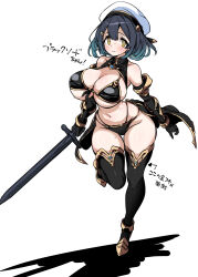 armor bikini_armor breasts highres hirowa_nagi large_breasts original simple_background solo white_background