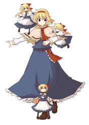 Rule 34 | 1girl, :&lt;, :d, ^ ^, absurdres, alice margatroid, apron, black pantyhose, blonde hair, blue dress, blue eyes, book, boots, bow, capelet, closed eyes, doll, dress, female focus, flying, full body, hair bow, hairband, highres, loafers, long hair, long sleeves, lysander z, neck ribbon, necktie, open mouth, outstretched arms, pantyhose, ribbon, sash, shanghai doll, shoes, short hair, simple background, smile, solo, spread arms, touhou, transparent background, waist apron, walking, white background
