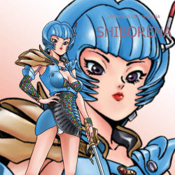 blue_eyes blue_hair denji_sentai_megaranger iwa iwa_(nanakakusui) rapier shibolena super_sentai sword weapon