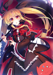00s 1girl :3 :o bat_(animal) blazblue blonde_hair blush blush_stickers bow capelet cat cosplay dress fate_testarossa forehead_jewel frills gii gothic_lolita hair_ribbon high_collar highres lolita_fashion long_hair long_sleeves look-alike looking_at_viewer lyrical_nanoha mahou_shoujo_lyrical_nanoha md5_mismatch nago nail_polish parasol rachel_alucard rachel_alucard_(cosplay) raiou red_bow red_eyes resolution_mismatch ribbon sidelocks source_larger twintails umbrella wide_sleeves