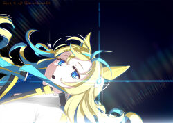 Rule 34 | animal ears, blonde hair, blue eyes, dated, horse ears, horse girl, long hair, looking at viewer, multicolored hair, neo universe (umamusume), open mouth, streaked hair, takuzui, twitter username, two-tone hair, umamusume