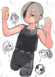 Rule 34 | 5girls, brain, chainsaw man, commentary, cosmo (chainsaw man), dangling eye, exposed brain, eyepatch, highres, long (chainsaw man), long hair, multiple girls, pingtsi (chainsaw man), ponytail, quanxi (chainsaw man), saliva, single tear, stitched mouth, stitches, tsugihagi (chainsaw man), umezawa michiko