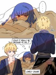 1boy 1girl absurdres assertive_female dizzy_(guilty_gear) english_text grabbing_another&#039;s_hair guilty_gear hetero highres ky_gwangin ky_kiske lying on_stomach red_eyes