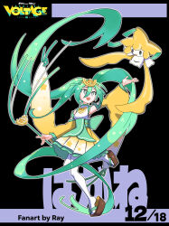 1girl absurdres gen_3_pokemon hatsune_miku highres jirachi legendary_pokemon long_hair mythical_pokemon nintendo pokemon pokemon_(creature) project_voltage rhymewithray twintails very_long_hair vocaloid