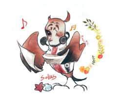 agatemano bird english_text mass_effect_(series) mordin_solus musical_note tumblr white_background