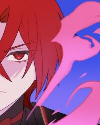 Rule 34 | 1boy, aura, crossed bangs, dark aura, dark persona, dr metagross, fire emblem, fire emblem engage, fire emblem heroes, highres, looking at viewer, male alear (fell dragon) (fire emblem), male alear (fell dragon child) (fire emblem), male alear (fire emblem), male focus, nintendo, official alternate color, official alternate eye color, official alternate hair color, red aura, red eyes, red hair, short hair, solo