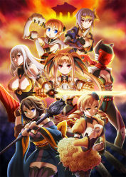 6+girls :o albino alternate_costume armor ayane_(doa) blonde_hair blue_flower blue_rose breasts brown_hair celty_sturluson circlet cleavage crossover cup dead_or_alive detached_collar drill_hair dual-mode_shotgun durarara!! fate_(series) fate_testarossa final_fantasy final_fantasy_x fingerless_gloves flower gintama gloves gradient_background green_eyes grin gun hair_flower hair_intakes hair_ornament helmet heterochromia kagura_(gintama) kunai lance large_breasts long_hair lyrical_nanoha mahou_shoujo_lyrical_nanoha mahou_shoujo_madoka_magica mahou_shoujo_madoka_magica_(anime) multiple_crossover multiple_girls pantyhose parody plate polearm print_legwear puffy_sleeves pump-action_shotgun pump_action purple_hair red_eyes rose selvaria_bles semi-automatic_shotgun senjou_no_valkyria_(series) serious short_hair shotgun sidelocks smile spas-12 staff sword teacup thighhighs tomoe_mami twin_drills twintails vinhnyu weapon white_hair yellow_eyes yellow_flower yellow_rose yuna yuna_(ff10)