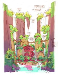 bridge concept_art dragon:_marked_for_death inti_creates monument no_humans official_art tagme water waterfall