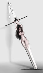 Rule 34 | 1girl, ao usagi, breasts, female focus, long hair, medium breasts, nude, pixiv fantasia, pixiv fantasia 4, simple background, solo, sword, weapon