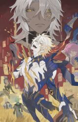 aglaea_(honkai:_star_rail) anaxa_(honkai:_star_rail) bare_pectorals blood caelus_(honkai:_star_rail) castorice_(honkai:_star_rail) cipher_(honkai:_star_rail) closed_eyes colored_skin cyrene_(honkai:_star_rail) dark-skinned_male dark_skin green_hair grey_hair highres honkai:_star_rail honkai_(series) hyacine_(honkai:_star_rail) long_hair material_growth mumu_vosp mydei_(honkai:_star_rail) nanook_(honkai:_star_rail) open_mouth pectorals phainon_(honkai:_star_rail) phainon_(khaslana)_(honkai:_star_rail) pink_hair purple_hair short_hair smile torn_clothes trailblazer_(honkai:_star_rail) tribbie_(honkai:_star_rail) white_hair white_skin yellow_blood yellow_eyes zephyro