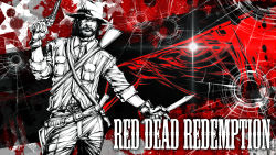 1boy airon_(ironboy1203) beard belt cowboy_western facial_hair gloves gun handgun highres holster john_marston knife lens_flare male_focus manly red_dead_redemption red_dead_redemption_(series) revolver rifle scar solo weapon