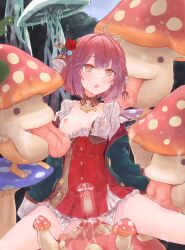 atelier_(series) atelier_sophie breasts breasts_out cross-section cum cum_in_pussy defeat empty_eyes gang_rape highres interspecies licking_breast licking_thigh monster mushroom rape sepia_(kilikasumi) sex sophie_neuenmuller spread_legs tears vaginal