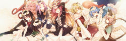 1boy 6+girls animal_ears animal_print asymmetrical_wings barefoot black_dress black_hair black_legwear blonde_hair blue_hair blue_skirt blue_vest blue_wings breasts brown_hair capelet dress closed_eyes flower gradient_hair grey_hair head_wreath hijiri_byakuren hisona_(suaritesumi) holding holding_umbrella houjuu_nue kumoi_ichirin long_hair long_sleeves medium_breasts mouse_ears mouse_tail multicolored_hair multiple_girls murasa_minamitsu nazrin one_eye_closed parted_lips purple_eyes purple_hair red_dress red_eyes red_wings sailor_collar shirt short_dress short_hair shorts sitting skirt skirt_set smile socks streaked_hair tail tatara_kogasa thighhighs tiger_print toramaru_shou touhou umbrella unzan vest white_flower white_legwear white_shirt white_shorts wide_sleeves wings yellow_eyes
