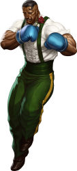 Rule 34 | absurdres, black hair, boxing gloves, capcom, dark-skinned male, dark skin, dudley, facial hair, flower, frills, handlebar mustache, highres, long image, manly, muscular, mustache, rose, simple background, sleeves rolled up, solo, stanley lau, street fighter, street fighter iii, street fighter iii: 3rd strike, suspenders, tall image
