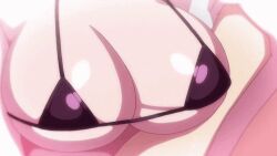 1girl animated animated_gif bikini breast_press breasts doujinshi imaizumin imaizumin-chi imaizumin-chi_wa_douyara_gal_no_tamariba_ni_natteru_rashii imaizumin_keita large_breasts lowres nori_gorou sasaki_yukina swimsuit