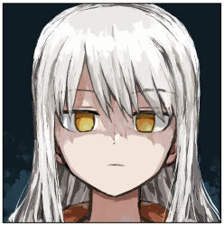 1girl brown_eyes closed_mouth commentary_request expressionless hair_between_eyes hinami_(pageratta) hood hood_down long_hair looking_at_viewer original pageratta portrait solo white_hair yellow_eyes