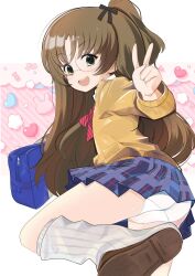 1girl absurdres brown_hair girls_und_panzer highres oono_aya panties socks underwear white_panties white_socks